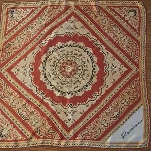 VINTAGE OLEG CESSINI SCARF ACETATE TWILL 30X30